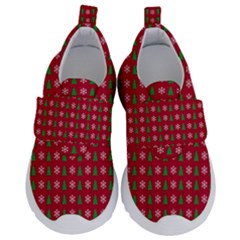 Snowflake Christmas Tree Pattern Kids  Velcro No Lace Shoes by pakminggu