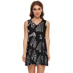 Knowledge Drawing Education Science Tiered Sleeveless Mini Dress by pakminggu