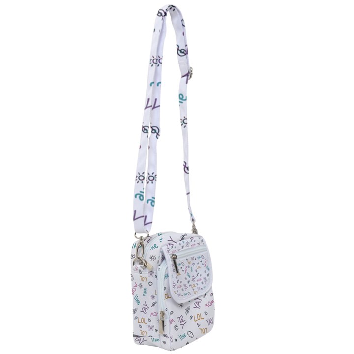 Doodle Pattern Shoulder Strap Belt Bag