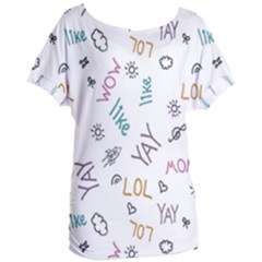 Doodle Pattern Women s Oversized Tee