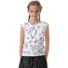 Doodle Pattern Kids  Raglan Cap Sleeve Tee by pakminggu