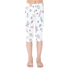 Doodle Pattern Kids  Capri Leggings 