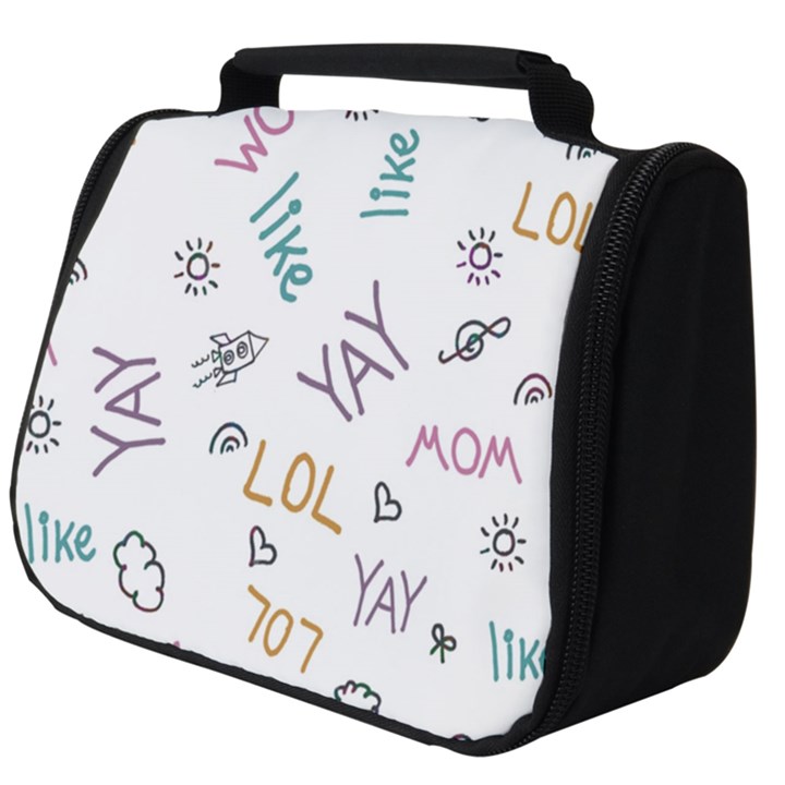 Doodle Pattern Full Print Travel Pouch (Big)