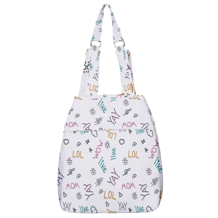 Doodle Pattern Center Zip Backpack