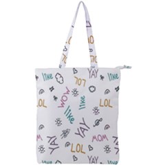 Doodle Pattern Double Zip Up Tote Bag