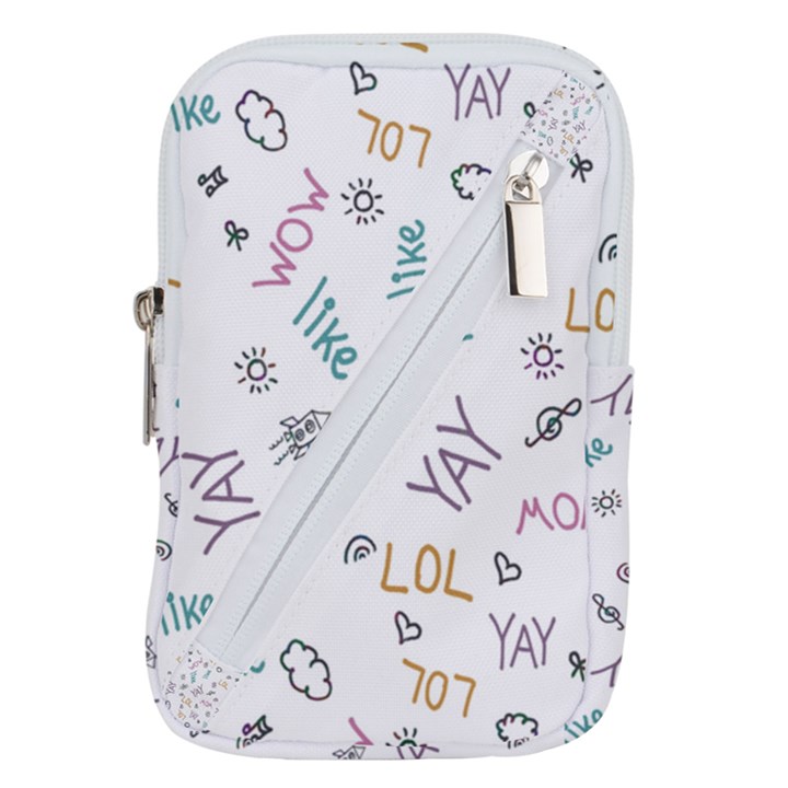 Doodle Pattern Belt Pouch Bag (Small)