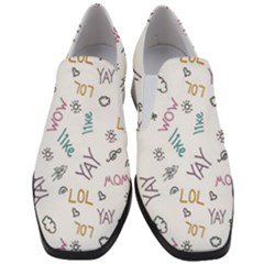 Doodle Pattern Women Slip On Heel Loafers