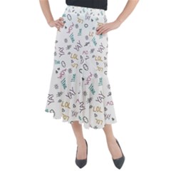 Doodle Pattern Midi Mermaid Skirt by pakminggu