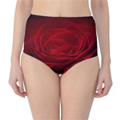 Rose Red Rose Red Flower Petals Waves Glow Classic High-waist Bikini Bottoms by pakminggu