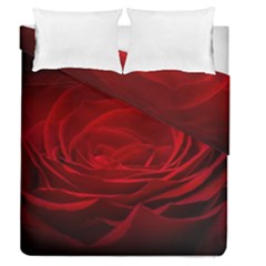 Rose Red Rose Red Flower Petals Waves Glow Duvet Cover Double Side (queen Size) by pakminggu