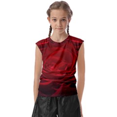 Rose Red Rose Red Flower Petals Waves Glow Kids  Raglan Cap Sleeve Tee by pakminggu