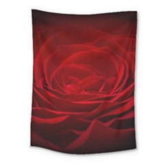 Rose Red Rose Red Flower Petals Waves Glow Medium Tapestry by pakminggu