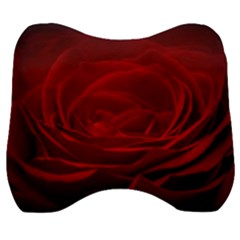 Rose Red Rose Red Flower Petals Waves Glow Velour Head Support Cushion by pakminggu