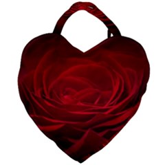 Rose Red Rose Red Flower Petals Waves Glow Giant Heart Shaped Tote by pakminggu