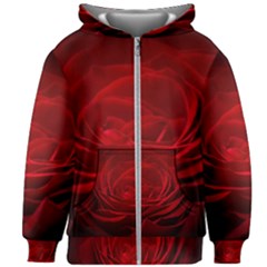 Rose Red Rose Red Flower Petals Waves Glow Kids  Zipper Hoodie Without Drawstring