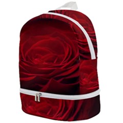 Rose Red Rose Red Flower Petals Waves Glow Zip Bottom Backpack by pakminggu