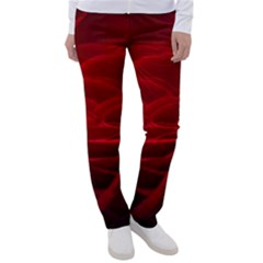 Rose Red Rose Red Flower Petals Waves Glow Women s Casual Pants by pakminggu