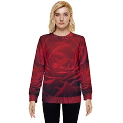 Rose Red Rose Red Flower Petals Waves Glow Hidden Pocket Sweatshirt by pakminggu