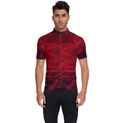 Rose Red Rose Red Flower Petals Waves Glow Men s Short Sleeve Cycling Jersey