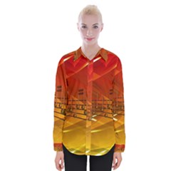 Music Notes Melody Note Sound Womens Long Sleeve Shirt