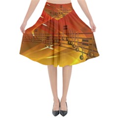 Music Notes Melody Note Sound Flared Midi Skirt by pakminggu