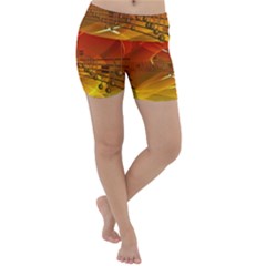 Music Notes Melody Note Sound Lightweight Velour Yoga Shorts by pakminggu