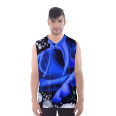 Blue Rose Roses Bloom Blossom Men s Basketball Tank Top by pakminggu