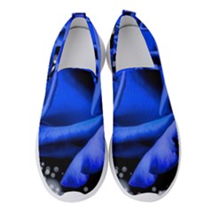 Blue Rose Roses Bloom Blossom Women s Slip On Sneakers by pakminggu