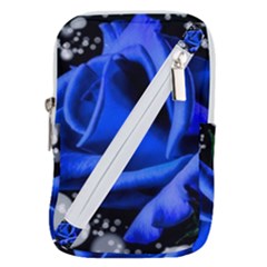 Blue Rose Roses Bloom Blossom Belt Pouch Bag (small)