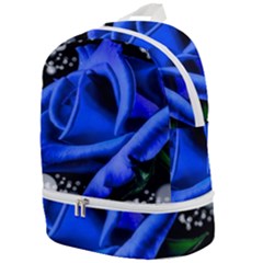 Blue Rose Roses Bloom Blossom Zip Bottom Backpack