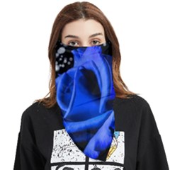 Blue Rose Roses Bloom Blossom Face Covering Bandana (triangle) by pakminggu