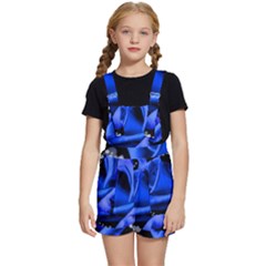 Blue Rose Roses Bloom Blossom Kids  Short Overalls by pakminggu