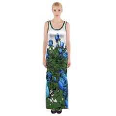 Flowers Roses Rose Nature Bouquet Thigh Split Maxi Dress