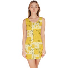 Party Confetti Yellow Squares Bodycon Dress by pakminggu