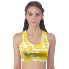 Party Confetti Yellow Squares Sports Bra by pakminggu