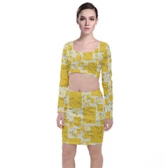 Party Confetti Yellow Squares Top And Skirt Sets by pakminggu