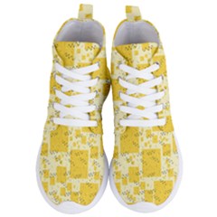 Party Confetti Yellow Squares Women s Lightweight High Top Sneakers