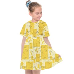 Party Confetti Yellow Squares Kids  Sailor Dress by pakminggu