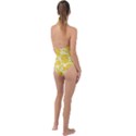 Party Confetti Yellow Squares Plunge Cut Halter Swimsuit View2