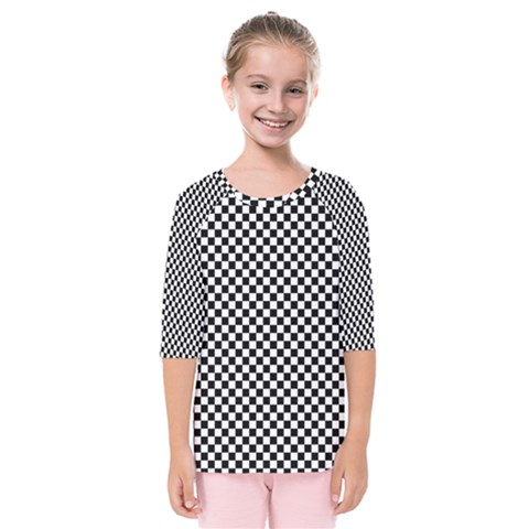 Background Black Board Checker Checkerboard Kids  Quarter Sleeve Raglan Tee by pakminggu