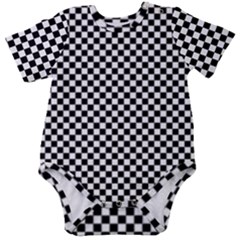 Background Black Board Checker Checkerboard Baby Short Sleeve Bodysuit by pakminggu