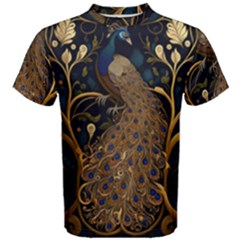 Peacock Plumage Bird  Pattern Graceful Men s Cotton Tee by pakminggu