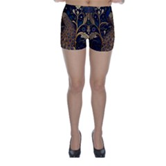 Peacock Plumage Bird  Pattern Graceful Skinny Shorts by pakminggu