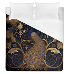 Peacock Plumage Bird  Pattern Graceful Duvet Cover (queen Size) by pakminggu