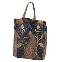 Peacock Plumage Bird  Pattern Graceful Giant Grocery Tote by pakminggu