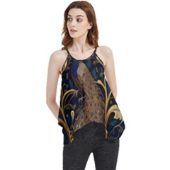 Peacock Plumage Bird  Pattern Graceful Flowy Camisole Tank Top by pakminggu