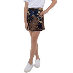 Peacock Plumage Bird  Pattern Graceful Kids  Tennis Skirt by pakminggu