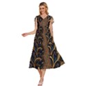 Peacock Plumage Bird  Pattern Graceful V-Neck Drawstring Shoulder Sleeveless Maxi Dress View2