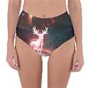 Deer Animal Moon Planet Space Fantasy Reversible High-Waist Bikini Bottoms View3