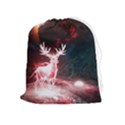 Deer Animal Moon Planet Space Fantasy Drawstring Pouch (XL) View1